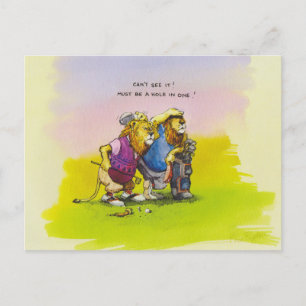 Een gat in één. briefkaart