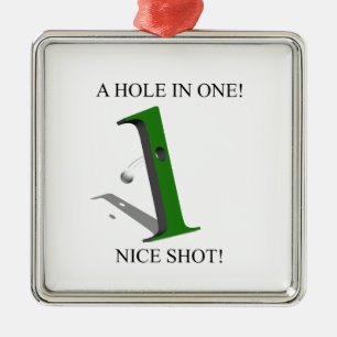 Een gat in één Golfbal Metalen Ornament