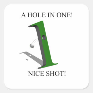 Een gat in één Golfbal Vierkante Sticker