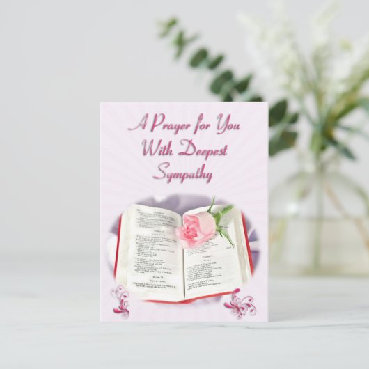Een gebed dat met diepste sympathie komt briefkaart (Staand voorkant)