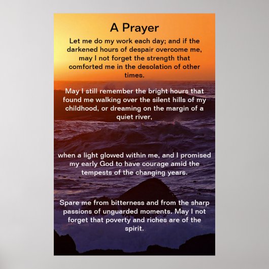 Een gebed op de strand Posters (Voorkant)