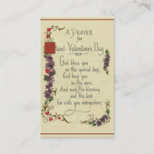 Een gebed voor de Heilige Valentijnsdag Kaarten Visitekaartje
