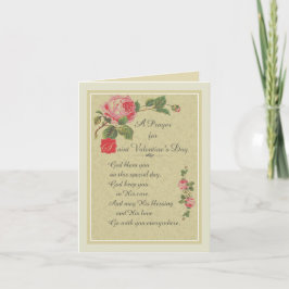 Een gebed voor de St. Valentijnsdag Vintage Feestdagen Kaart