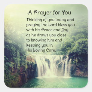 Een gebed voor je mooie Natuur waterval Vierkante Sticker