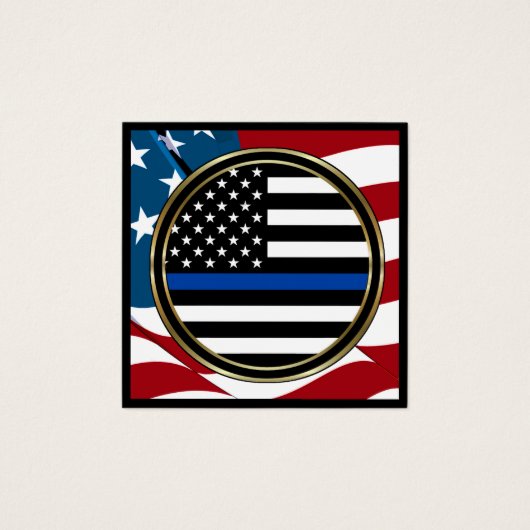 Een gebeden van een politieagent vierkante visitekaartjes (Voorkant)