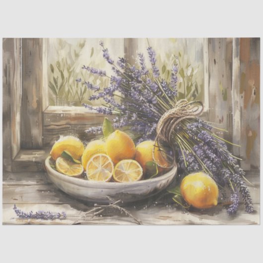 Een gebonden Lavendel Serie Ontwerp #3 Tissuepapier (Voorkant)