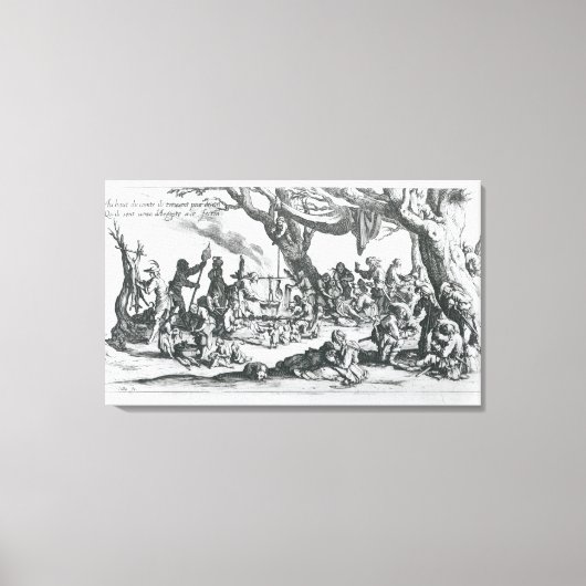 Een geboorte in een zigeunerkamp canvas afdruk (Voorkant)