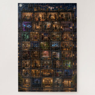 Een gebouw, 100 levens Nachtelijke stads kunst Legpuzzel