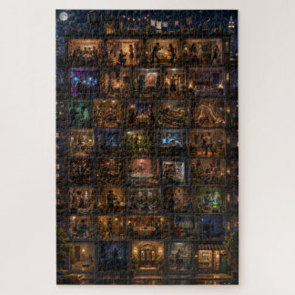 Een Gebouw, 100 Levens – Premium 1000 stukken Stad Legpuzzel