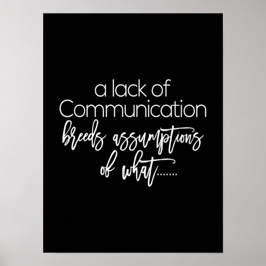 een gebrek aan communicatie leidt tot veronderstel poster (Voorkant)