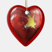 Een gebroken hart keramisch ornament (Rechts)