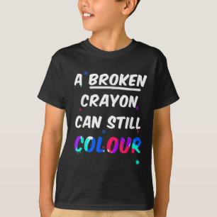 Een gebroken krayon kan nog steeds de geestelijke t-shirt