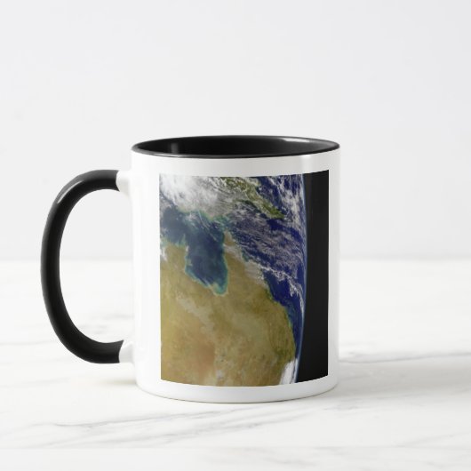 Een gedeeltelijk uitzicht van de Aarde dat Austral Mok (Links)