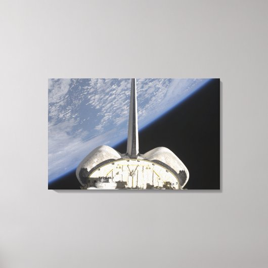 Een gedeeltelijk uitzicht van Space Shuttle Endeav Canvas Afdruk (Voorkant)