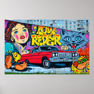 Een gedetailleerd afbeelding graffiti tekening. Co Poster