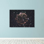 Een gedetailleerd uitzicht op de stoffelijke reste canvas afdruk (Insitu (Houten vloer))