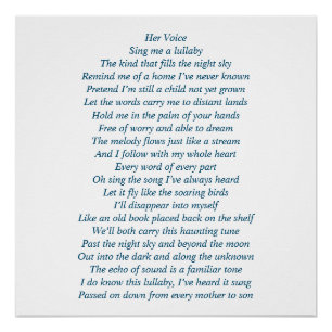 Een gedicht over moeder en zoon perfect poster