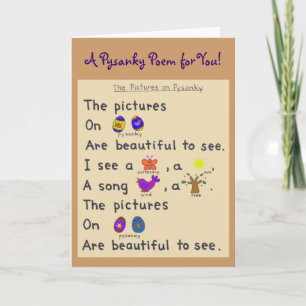 Een gedicht Pysanky voor u! Feestdagen Kaart