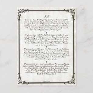 Een gedicht voor meisjes. briefkaart