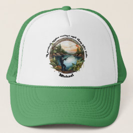 Een geduldige hengelvisser gepersonaliseerd trucker pet