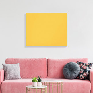 Een geel vierkant met een schone witte rand, auto canvas afdruk