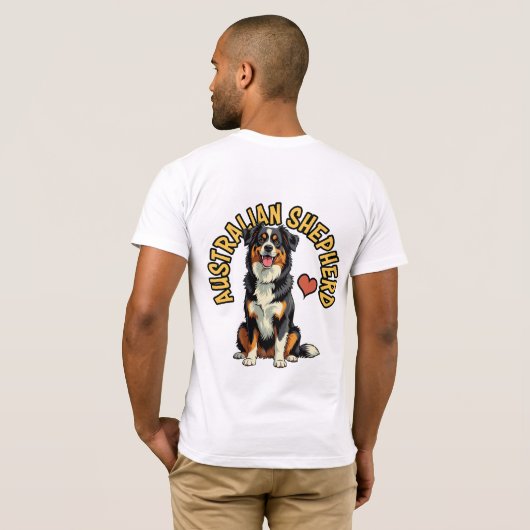 Een geestige geest: Australian Shepherd T-shirt (Achterkant volledig)