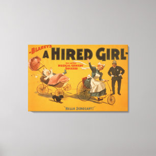 "Een gehuurd meisje" Comedy Succestheater Poster Canvas Afdruk