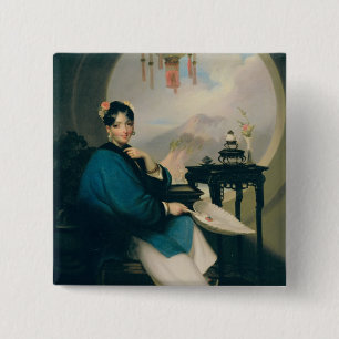 Een Geisha Girl Vierkante Button 5,1 Cm