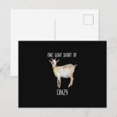 Een geit te kort van gek grappige geit briefkaart (Voorkant / Achterkant)