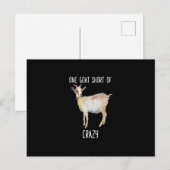 Een geit te kort van gekke grappige geit briefkaart (Voorkant / Achterkant)