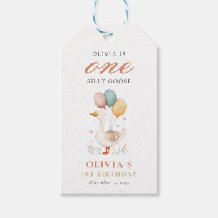 Een Gekke Gans 1e Verjaardagsfeest Cadeaulabel