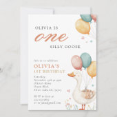 Een Gekke Gans 1e Verjaardagsfeest Kaart (Voorkant)