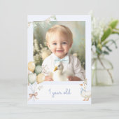 Een gekke gans Boy Photo maandelijks banner kaart (Staand voorkant)
