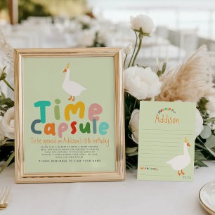 Een Gekke Gans Eerste Verjaardag Time Capsule Sign Perfect Poster