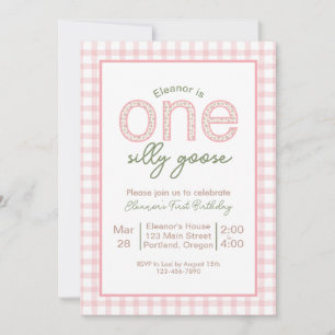 Een Gekke Gans Eerste Verjaardag Uitnodiging - 1e