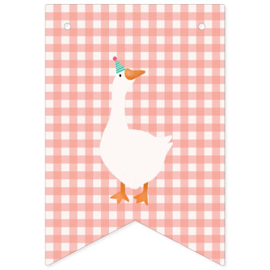 Een Gekke Gans Kleurrijke Eerste Verjaardag Vlaggetjes (Eerste vlag)