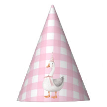 EEN GEKKE GANS ROZE GINGHAM 1E VERJAARDAG