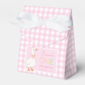 Een Gekke Gans Schattige Roze Meisje 1e Verjaardag Bedankdoosjes (Voorkant Zijde)