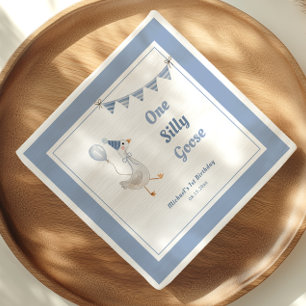 Een Gekke Goose Blue Boy 1st Birthday Servet