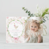 Een Gekke Goose Blush roze strik Foto 1e verjaarda Kaart (Staand voorkant)