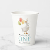 Een Gekke Goose Boy Blue 1st Verjaardag Papieren Bekers (Voorkant)