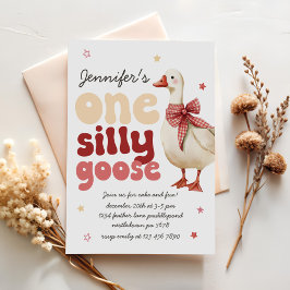 Een Gekke Goose Christmas Bow 1st Birthday Kaart