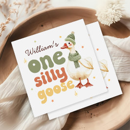 Een Gekke Goose Christmas Green 1st Birthday Servet