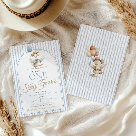 Een Gekke Goose Cowboy Western Schattige 1e verjaa Kaart