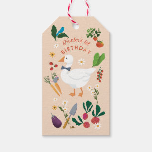 Een Gekke Goose Farmer Garden Theme Peach Cadeaulabel