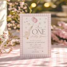 Een Gekke Goose Girls 1e Verjaardag Pink Gingham