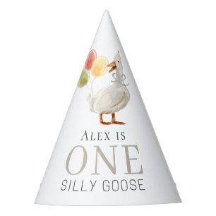 Een Gekke Goose Greige 1e Verjaardag Feesthoedjes