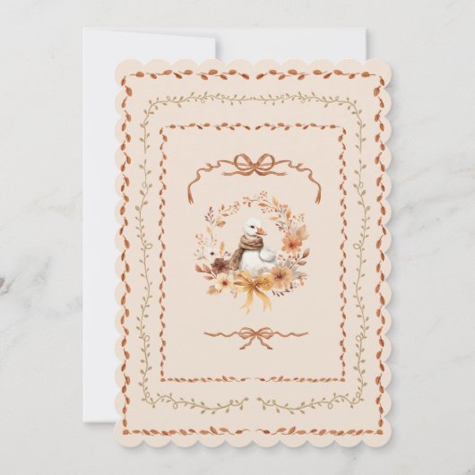 Een Gekke Goose Herfst Genderneutraal 1e Verjaarda Kaart (Achterkant)