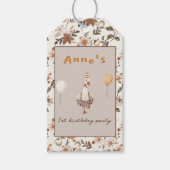 Een Gekke Goose Neutral 1e Verjaardagsfeest Cadeaulabel (Voorkant)