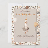 Een Gekke Goose Neutral 1e Verjaardagsfeest Kaart (Voorkant)